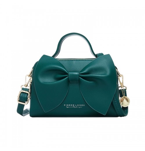 Leather Bag With Bow On Front Leather Bag With Bow On Front