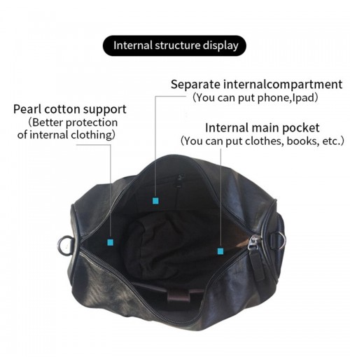 Leather Gym Bag With Shoe Compartment Leather Gym Bag With Shoe Compartment