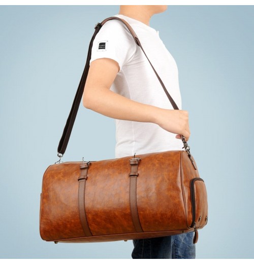 Leather Gym Bag With Shoe Compartment Leather Gym Bag With Shoe Compartment