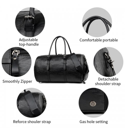 Leather Gym Bag With Shoe Compartment Leather Gym Bag With Shoe Compartment