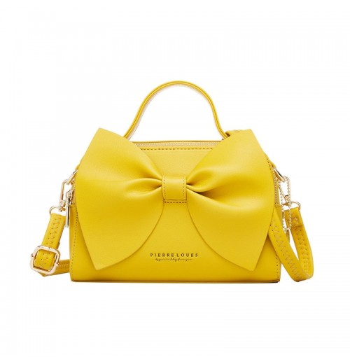 Leather Bag With Bow On Front Leather Bag With Bow On Front