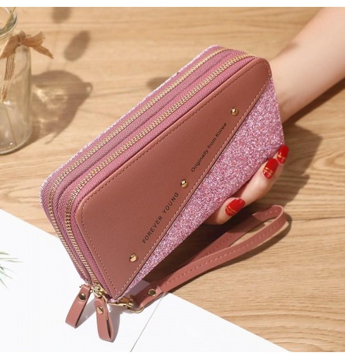 Double Zip Leather Purse Double Zip Leather Purse