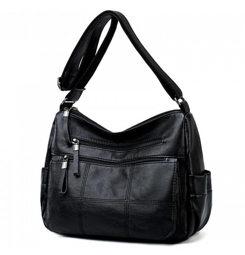 Faux Leather Tote Bag With Zipper Faux Leather Tote Bag With Zipper