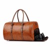 Leather Gym Bag With Shoe Compartment Leather Gym Bag With Shoe Compartment
