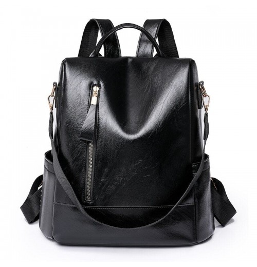 Theft Proof Faux Leather Backpack Theft Proof Faux Leather Backpack