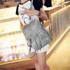 Gray Small Faye Suede Leather Backpack Gray Small Faye Suede Leather Backpack