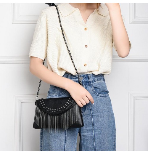 Black Crossbody Bag With Silver Hardware Black Crossbody Bag With Silver Hardware