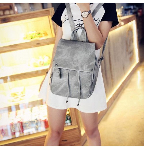 Gray Small Faye Suede Leather Backpack Gray Small Faye Suede Leather Backpack